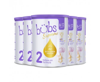 【12月大促】【新西兰直邮包邮】Bubs 贝臻A2 β-酪蛋白牛奶粉2段 800克x6罐（6-12个月）【收件人身份证必须上传】【新疆、西藏、内蒙古、青海、宁夏、海南、甘肃，需加收运费】